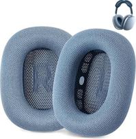 Ersatz-Ohrpolster für Airpods Max, kompatibel mit Apple AirPods Max Kopfhörern. Mit Silikon gefüttertes Netzgewebe, hochdichter Schaumstoff, starker Magnet (AHG-AIRPODS-MAX-V2-BLUE-EP)