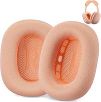 Ersatz-Ohrpolster für Airpods Max, kompatibel mit Apple AirPods Max Kopfhörern. Mit Silikon gefüttertes Netzgewebe, hochdichter Schaumstoff, starker Magnet (AHG-AIRPODS-MAX-V2-ORANGE-EP)