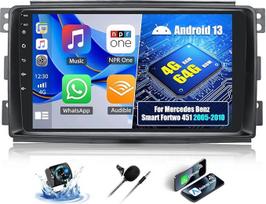 OiLiehu 4+64G Android 13 Dvigubas DIN radijo imtuvas Carplay Android automobilis Mercedes Benz Smart Fortwo 451 2005-2010 m. Automobilinis radijas su 9 colių ekranu su Bluetooth FM RDS GPS WiFi SWC EQ + atbulinės eigos kamera