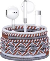 URIZONS USB C ausinės su mikrofonu ir garsumo valdymu - spalvingos ausinės su pintu kabeliu, apsaugotos nuo purvo ir nesipainiojančios, suderinamos su "iPhone 15/16" ir kitais prietaisais su "Tipo C