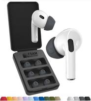 "Foam Masters" atminties putų ausų kištukai, skirti "AirPods Pro" 1 ir 2 kartai, 3 poros "Black Magic" 6.0 Patogūs saugūs patobulinti triukšmą slopinantys pakaitiniai ausų kištukai Space Gray S