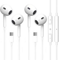 2 pakuotės USB C ausinės "iPhone 16/15", C tipo laidinės HiFi stereofoninės ausinės su mikrofonu ir garsumo valdymu, į ausis jungiamos USB C ausinės "iPhone 16 15 Pro", "iPad Pro", "Galaxy", "Google Pixel