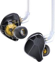 EZ EAR In-Ear Monitor CCZ BC04 HiFi Earphones DD & BA Dynamic Drivers Rich Details Cable Earphones IEM Deep Bass with 2 Pin Removable Cable for Phone PC Music Games (Black, No Microphone)