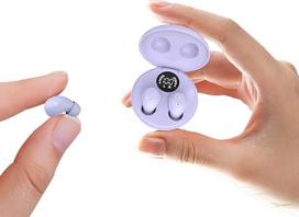 Nematomos mažos ausinės Violetinės belaidės "Bluetooth In-Ear" ausinės Tikros mini belaidės ausinės ausinės Ausinės ausinės Mažiausios miego ausinės "Bluetooth" belaidės ausinės mažoms ausims Ausų kanalai