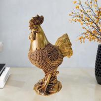 Vištos figūrėlė Gaidžio skulptūra Gyvūno dervos statulėlė Gaidys vakarėliui metinėms golden