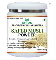 Hindustan Ayurveda Safed Musli Powder Natural Body Stamina  (100 g) vigor, vitality, immunity