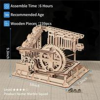 Robotime Rokr Rutulinis kalnelis 3D dėlionės žaidimai Mediniai modelių rinkiniai su rutuliais Medinis konstrukcinis rankdarbių žaislas vaikams ir suaugusiems