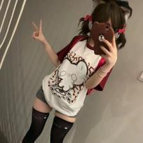 Girls Cute Y2K T-shirts Short Sleeve Party Club Tops Casual Tees For Women's T-shirts XL beige