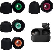 4 poros pakaitinių silikoninių ausų antgalių "Sony WF-1000XM4" belaidėms ausinėms Triukšmo mažinimas Garso stiprinimas Paminkštintos ausinės Patogus minkštas neslystantis keitimo rinkinys (juodas)