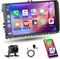 Motorsi 4+64G Autoradio für VW Seat/Skoda/Altea/Toledo/Leon/Altea XL mit Kabellosem Carplay/Android Auto, 9 Zoll Android 13 Touchscreen GPS Navi/WiFi/FM/RDS/SWC/Canbus/BT/EQ+AHD Kamera+Mic