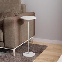 DREAMODERN Mažas šoninis staliukas Metalinis apvalus gėrimų stalas Stalinis stalas 10 colių skersmens gyvenamasis kambarys Miegamasis Mažos erdvės Sofa Kanapa Kėdė Balta