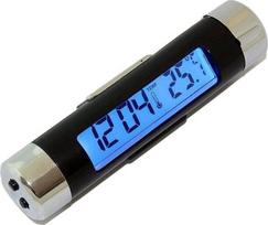 Automobilinis termometro laikrodis ZG9 LCD, su baterija