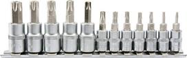 Įpresuotų antgalių rinkinys Torx su skylėmis 1/4" 3/8" T8-T55 Yato (YT-04332), 12 vnt.