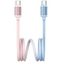 USAMS Bicolor Series SJ756 PD 60W USB-C/USB-C cable 1.2m blue pink
