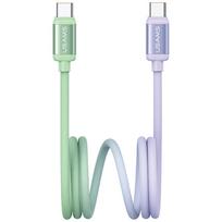 USAMS Bicolor Series SJ756 PD 60W USB-C/USB-C cable 1.2m green purple