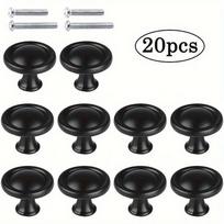 20 vnt. matinės juodos rankenėlės, spintelės/stalčiaus/komodos rankenėlės spintos durims su varžtais 20-Pack juoda