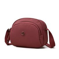 Mobile Phone Bag Women's Crossbody Bag Lightweight Multi-Layer Shoulder Bag Nylon Waterproof Small Bag Mother Bag raudona