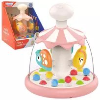 WOOPIE BABY Spalvoti gyvūnai Rožinė karuselė su kamuoliukais