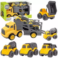 WOOPIE vejos rinkinys "4-in-1" statybinės transporto priemonės