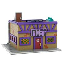 MOC Simpsonų Moduliniai Statybinių Blokų Rinkiniai Moe's Tavern Plytų Modelis Kūrybingas Namo Statymo Žaislas Vaikų Žaislas Kalėdinės Dovanos