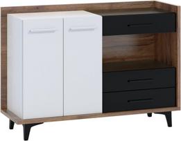 Komoda Meblocross Box 02 2D3S, tamsiai ruda/balta