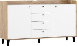 Komoda Meblocross Dolce Dol-06 2D4S, šviesiai ruda/balta