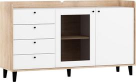 Komoda Meblocross Dolce Dol-04 1D4SW, ąžuolo spalvos/balta