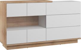 Komoda Meblocross Hybrid Hyb-10 3SW, ąžuolo spalvos/balta