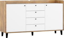 Komoda Meblocross Dolce Dol-06 2D4S, tamsiai ruda/balta