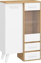 Vitrina Meblocross Nordis 1D2SW, ąžuolo/baltos spalvos