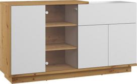 Komoda Meblocross Hybrid Hyb-08 3D1SW, ruda/balta