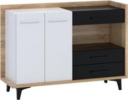 Komoda Meblocross Box 02 2D3S, šviesios ąžuolo/baltos spalvos
