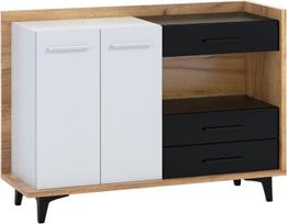 Komoda Meblocross Box 02 2D3S, šviesiai ruda/balta