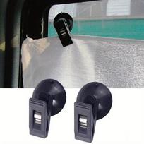 6 Pcs Car Suction Cup Clips - Strong Adhesive Window & Windshield Mounts for Sunshades, Curtains, Tickets Random 3pairs