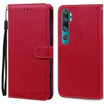 Mi Note 10 Lite dėklas Xiaomi Mi Note 10 Lite dėklui Piniginė Odinis Atverčiamas Dangtelis Xiaomi Mi Note 10 Lite telefono dėklui Fundas For Mi Note 10 Lite tamsiai raudona spalva