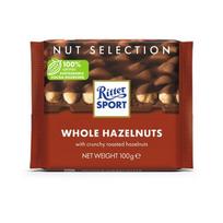 Pieniškas šokoladas Ritter Sport, su neskaldytais lazdynų riešutais, 100g