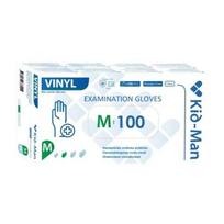 Vienkartinės vinilinės baltos pirštinės Kid-Man M 100 vnt
