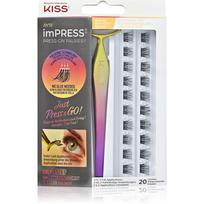KISS imPRESS Press-on Falsies pavienės blakstienos su mazgeliais 01 Natural 20 vnt.