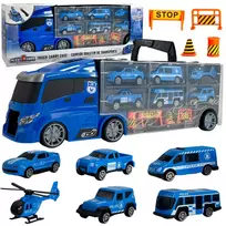 WOOPIE Transporterio sunkvežimio rinkinys 3in1 Mėlyna policija