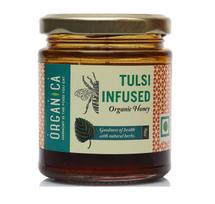 Natūralus medus su tulsi (200 g), Ekologiškas medus su tulsi, Organica