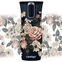 Termo puodelis Contigo West Loop 2.0 470 ml „Glamour Gėlės – Juodas”
