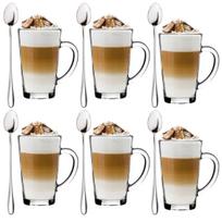 „Latte Macchiato“ kavos stiklinės, 320 ml, 6 vnt. ir 6  šaukšteliai