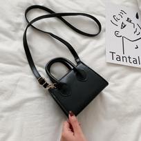 Madinga vienspalvė PU odinė Crossbody krepšys moterims Madinga mini rankinė ant pečių 14.5x8x18cm juoda