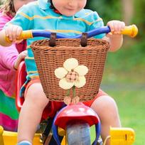 Kids Bike Basket Easy to Install Woven Front Bicycle for Children Colorful