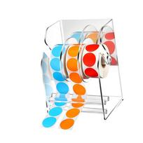 Practical Adjustable Acrylic Sticker Roll Dispenser With Clear Label Holders Convenient for Efficient Organization