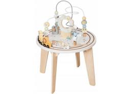 Medinis Montessori veiklos staliukas su magnetiniu traukiniu