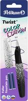 Plunksnakotis PELIKAN TWIST, M, Color Edition, Black white, + 2 kap.