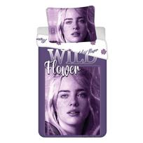Violetinės spalvos iš medvilnės viengulė vaikiška patalynė 200x140 cm Billie Eilish – Jerry Fabrics