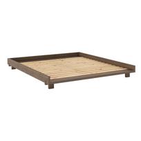Rudos spalvos iš pušies masyvo dvigulė lova su lovos grotelėmis 180x200 cm Social – Karup Design