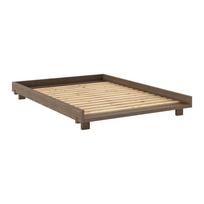 Rudos spalvos iš pušies masyvo dvigulė lova su lovos grotelėmis 140x200 cm Social – Karup Design